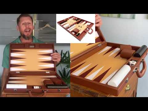 
                  
                    Laad en speel video in Galerijweergave, See details on the 19-inch backgammon board by Silverman &amp;amp; Co.
                  
                