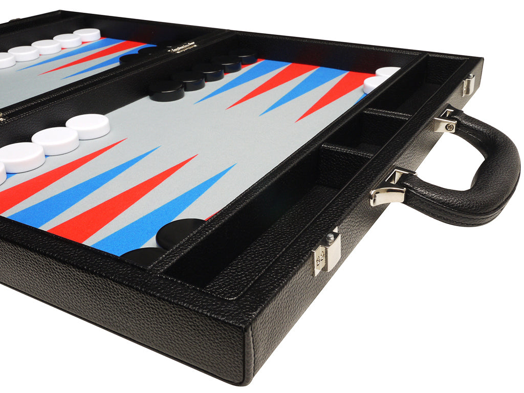 
                  
                    16-inch Premium Backgammon Set - Black with Scarlet Red and Patriot Blue Points - GBP - American-Wholesaler Inc.
                  
                