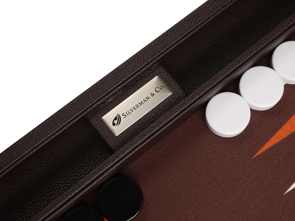 16-inch Premium Backgammon Set - Dark Brown - American-Wholesaler Inc.