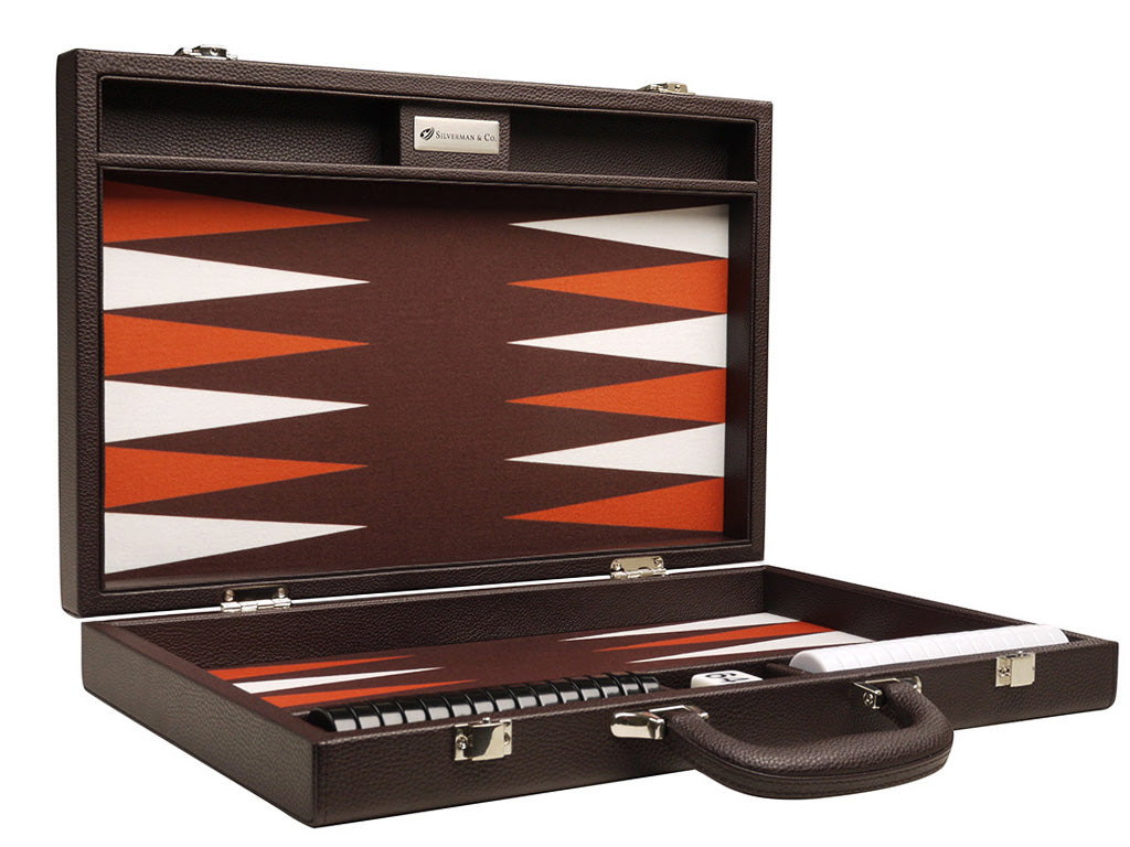 16-inch Premium Backgammon Set - Dark Brown - American-Wholesaler Inc.