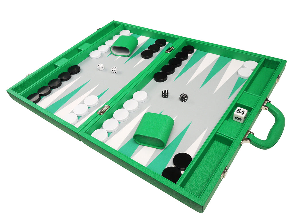 19-inch Premium Backgammon Set - Green - American-Wholesaler Inc.